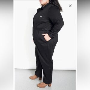 THE ESSENTIAL HIGH WAISTED COVERALL 4X black long sleeved